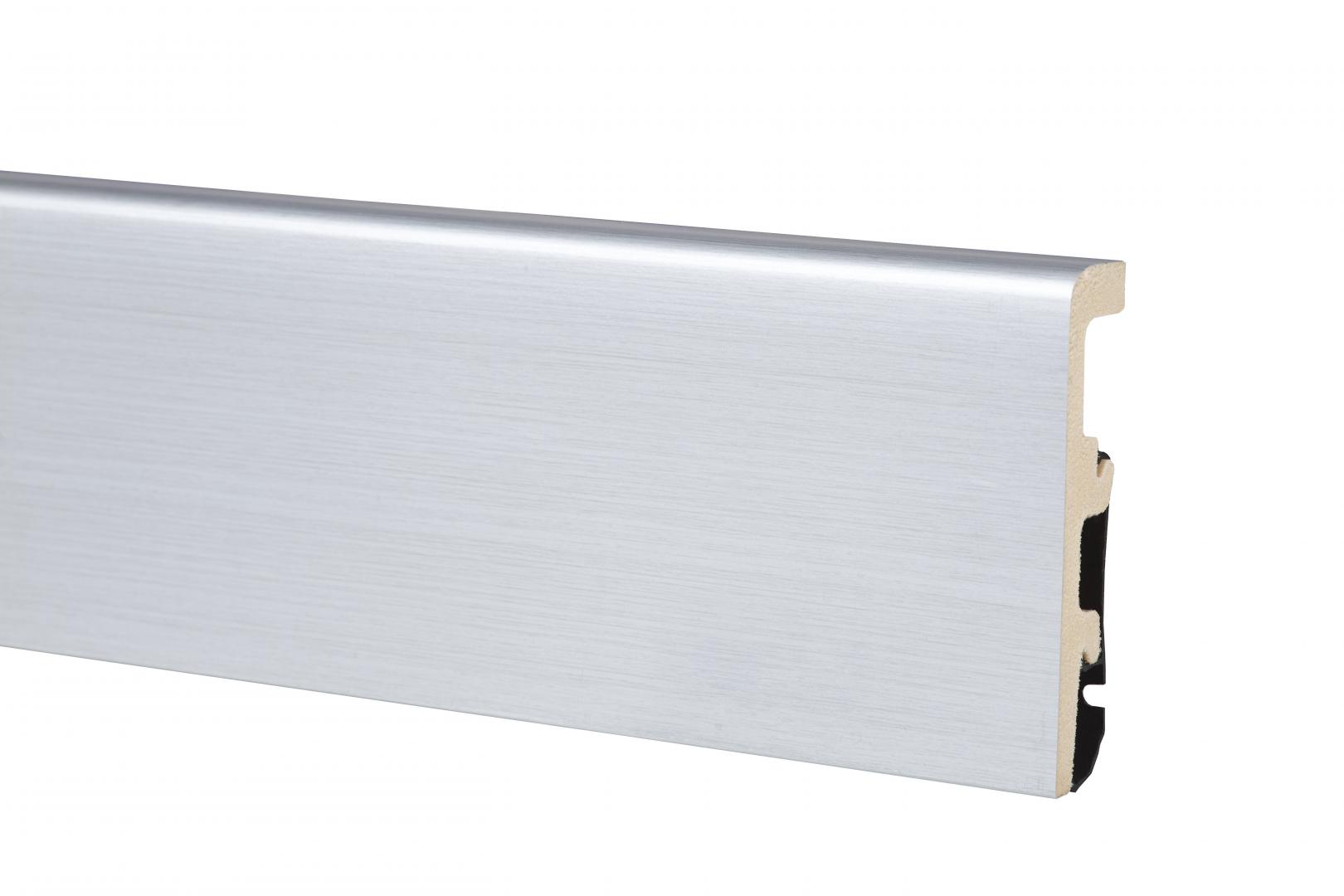 Плинтус Arbiton Integra HDPS 02 Алюминий 2400х80х20мм (Уп\10шт)